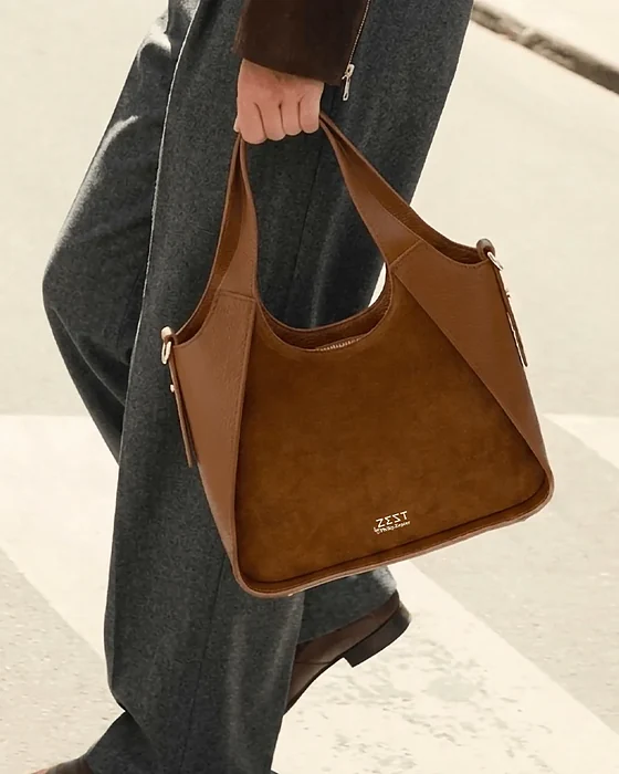 Structured Hobo Shoulder Bag worn