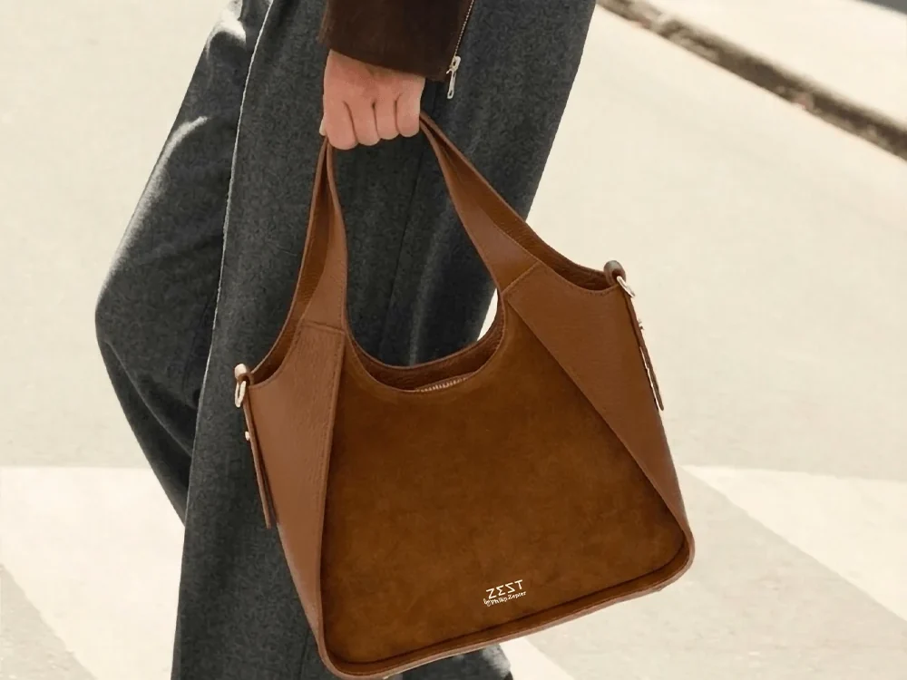 Structured Hobo Shoulder Bag worn