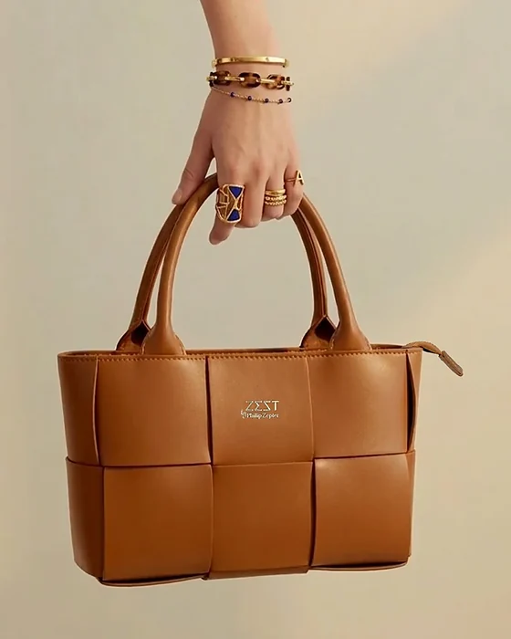 Woven Tote worn