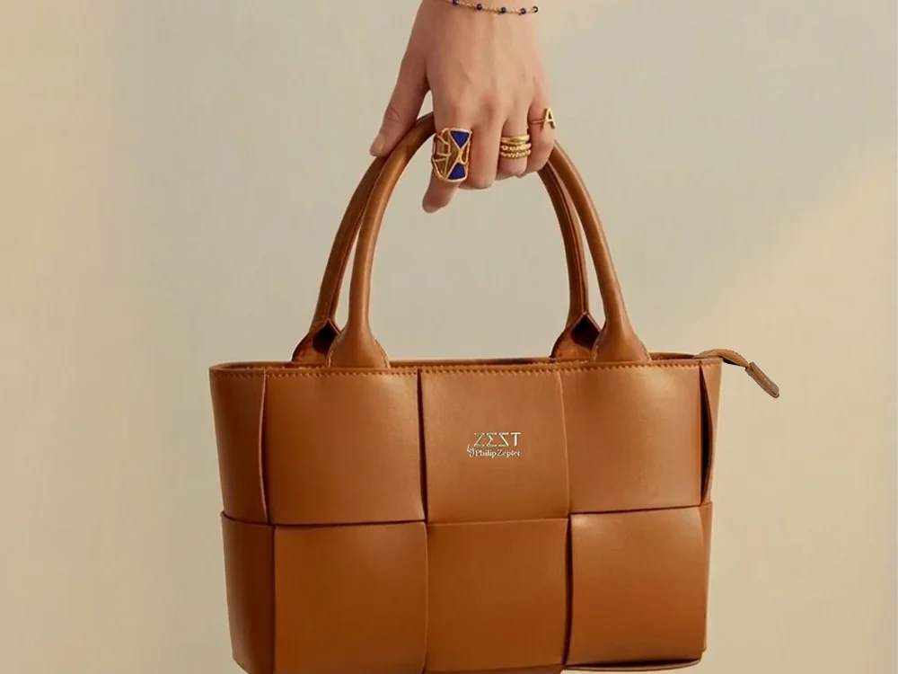 Woven Tote worn