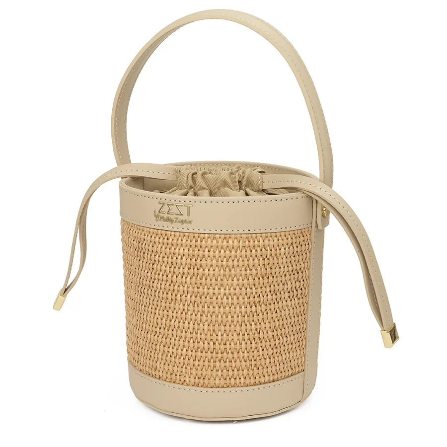 Structured Woven Mini Bucket Bag — view 3