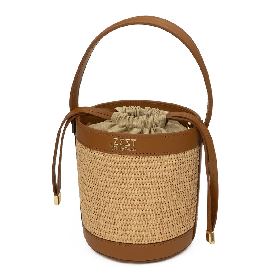 Structured Woven Mini Bucket Bag — view 2