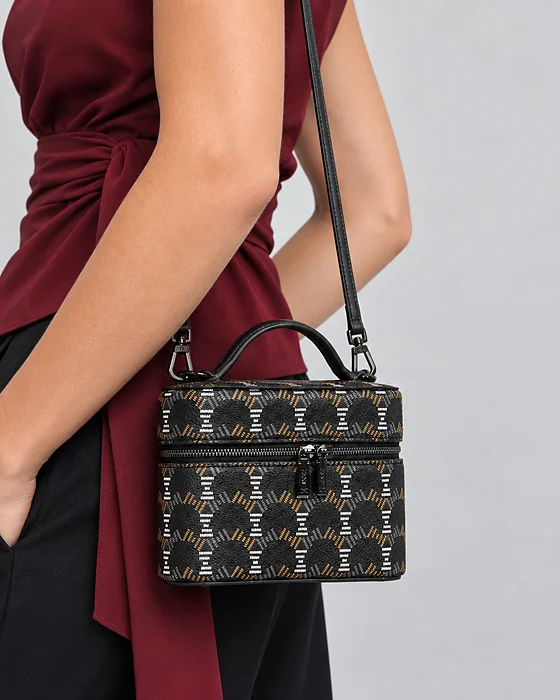 Top-Handle Vanity Bag worn