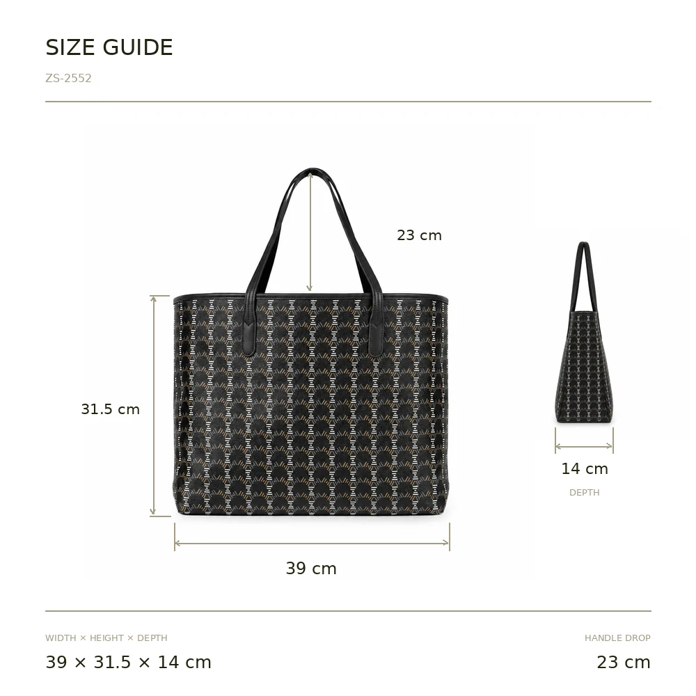 Classic Tote L size guide