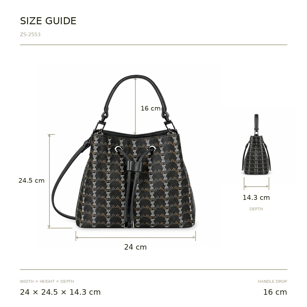 Bucket Bag size guide