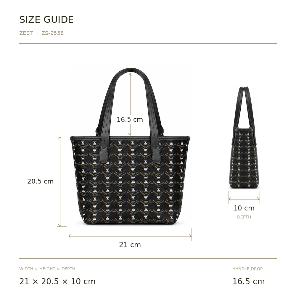 Tote Classic S size guide